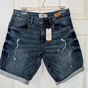 Urban Heritage Slim Rince Denim Shorts Size‎ 32 Distressed Blue Wash
